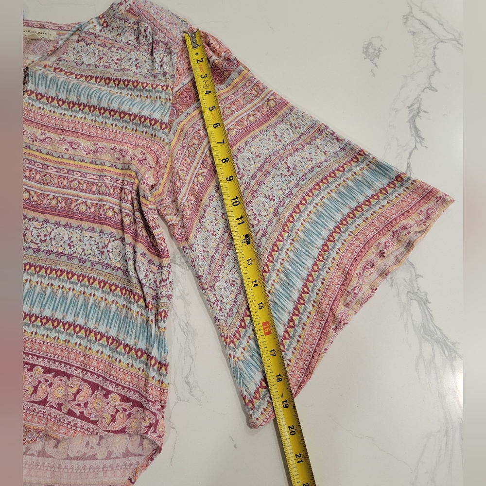 Farmers Market Multicolor Bohemian Striped Women's Top Size XL - Picture 8 of 8